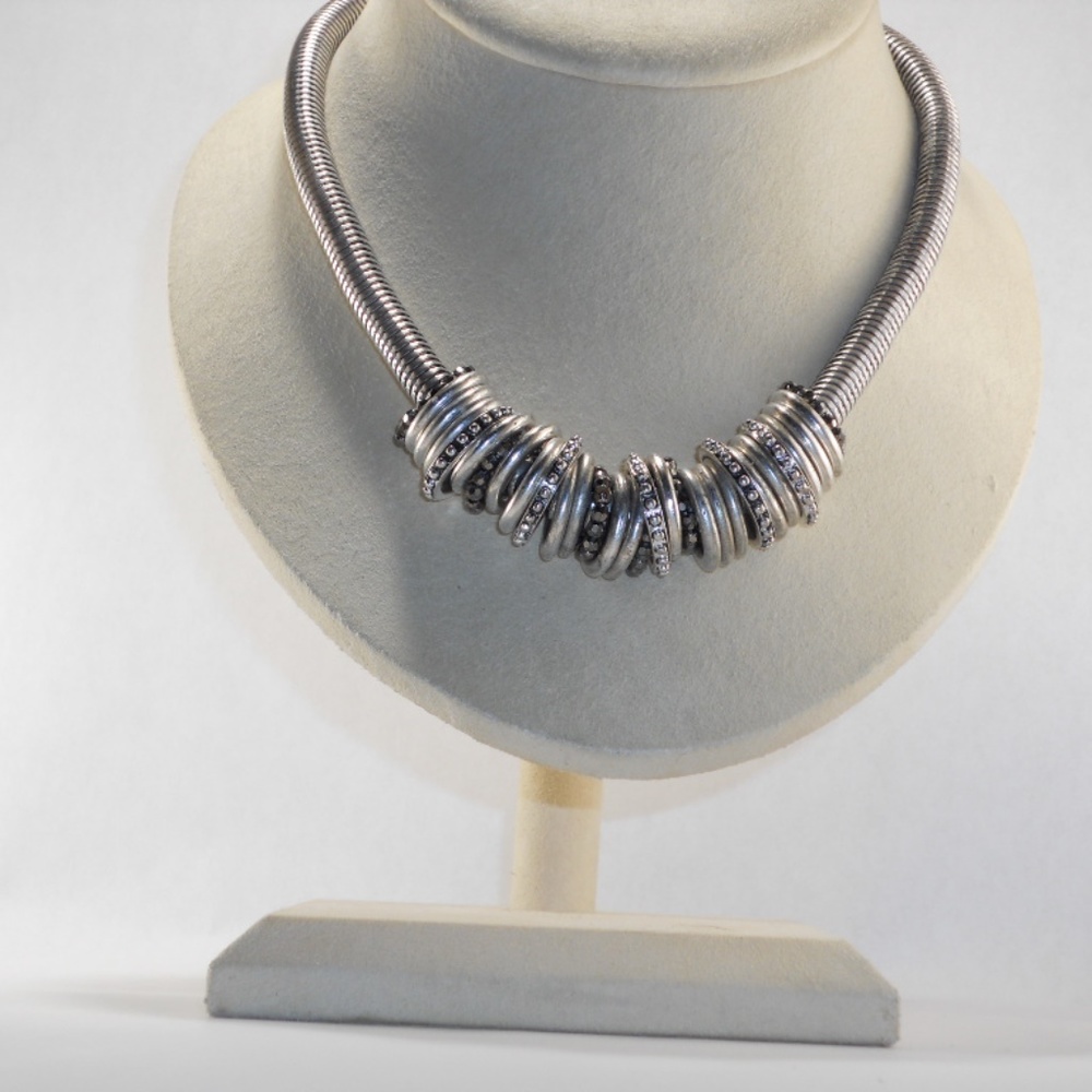 Silver Rhinestone Necklace - Picture 4 of 7